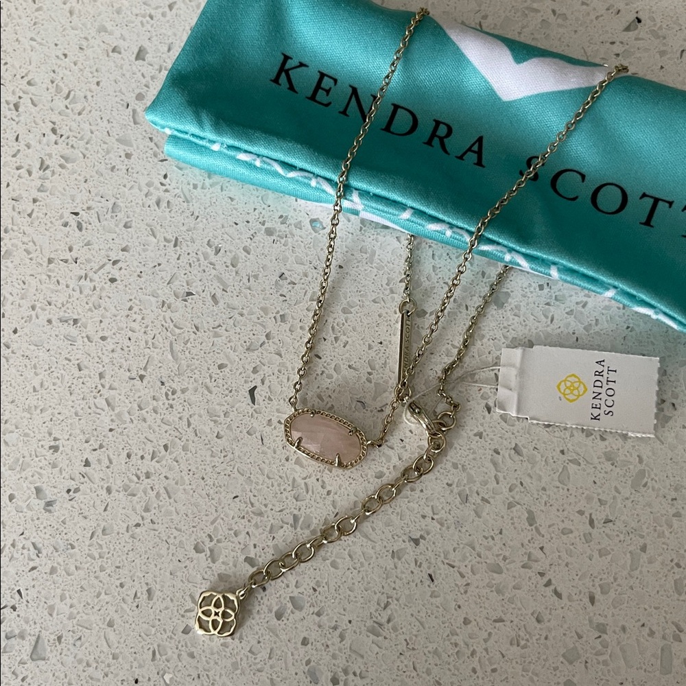 Kendra Scott Elisa Necklace Rose Quartz NWT